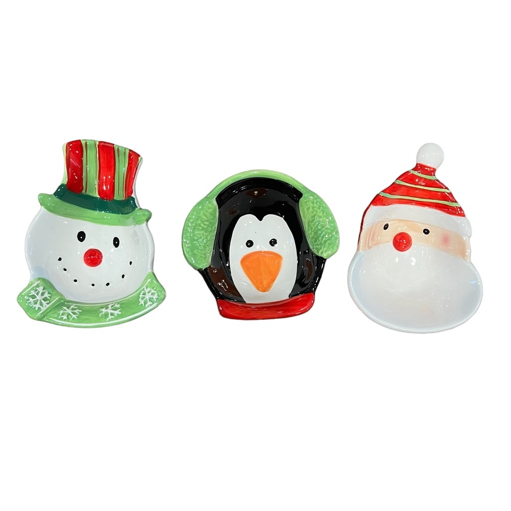 3 piece decorative Christmas bowl set